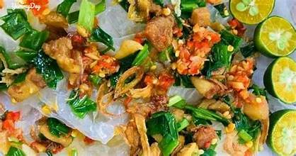 bánh tráng trộn mỡ hành